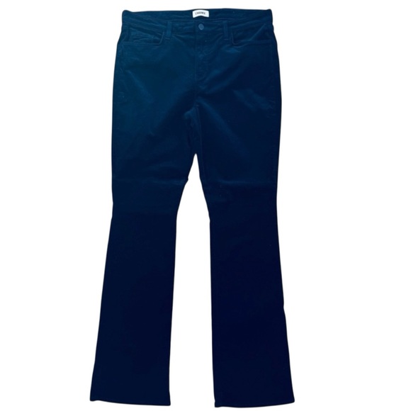 NEW L'AGENCE Stevie High Rise Velvet Straight Leg Pants Navy Size 32 - Picture 6 of 10
